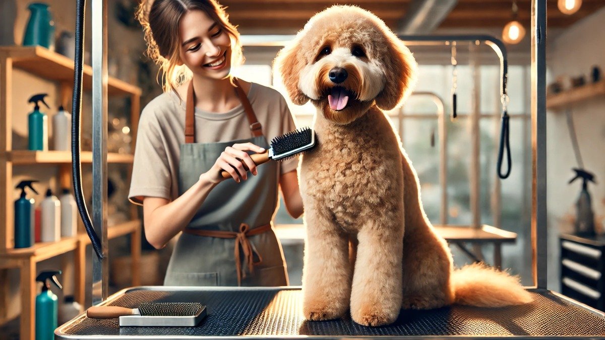 Professional doodle grooming at Robin's Groomingdales in Dunwoody GA — Goldendoodle coat care and styling