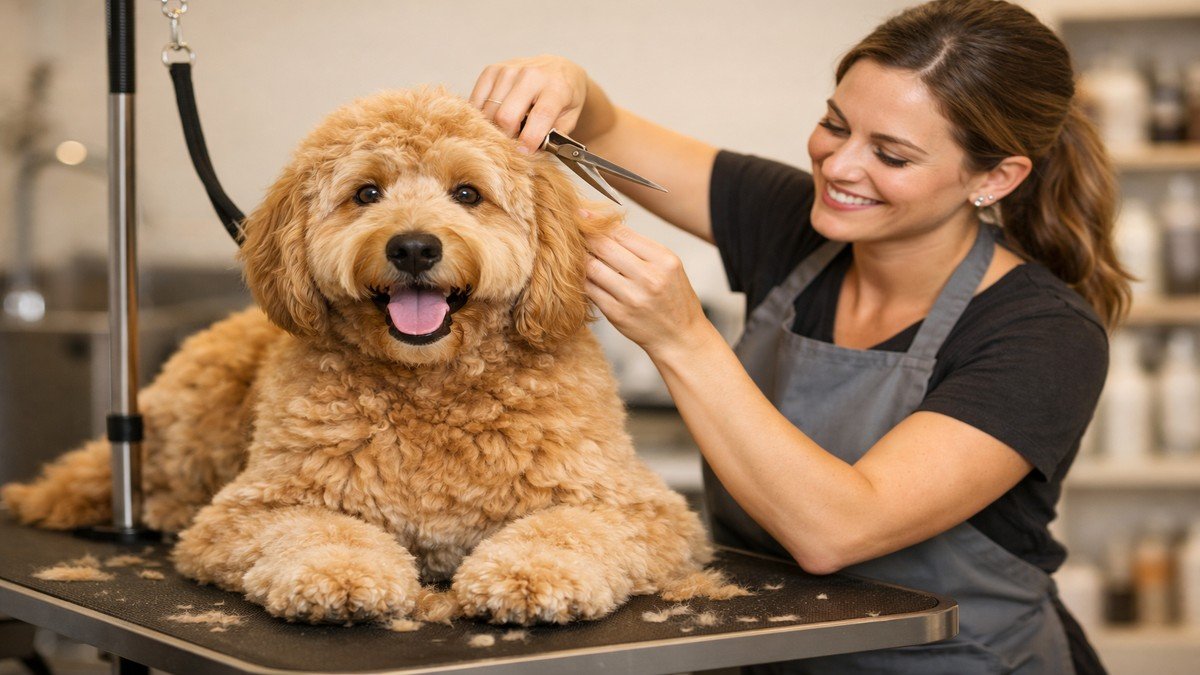 Professional Doodle grooming at Robin's Groomingdales Dunwoody GA — expert Goldendoodle and Labradoodle curly coat care